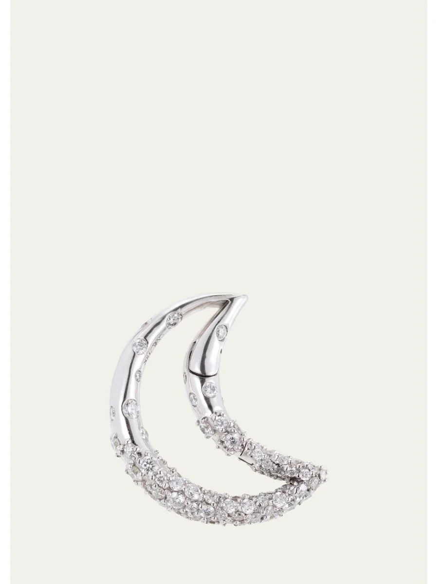 Diamond Dipped Crescent Moonlock in 18K White Gold - 1