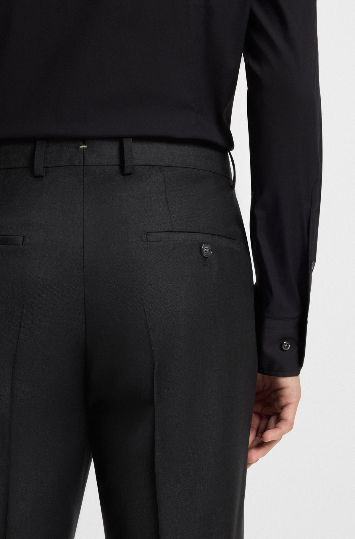 SLIM-FIT TROUSERS IN VIRGIN WOOL WITH STRETCH - 5