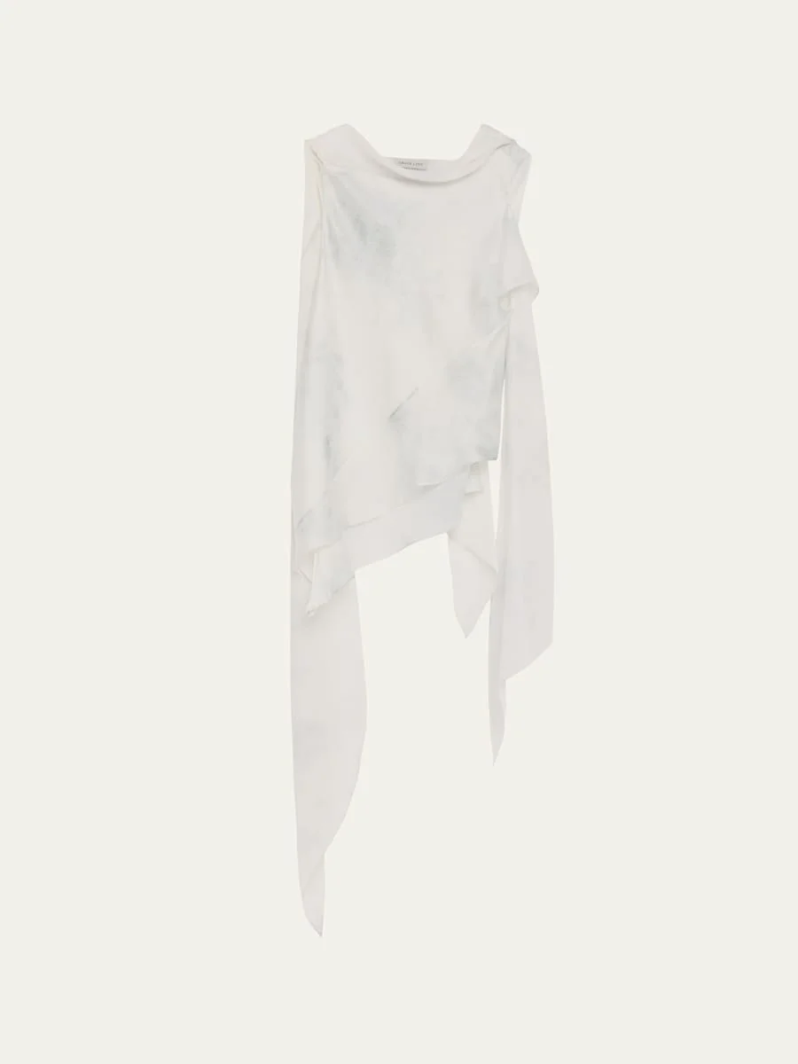 Silk Bias Scarf Top - 1