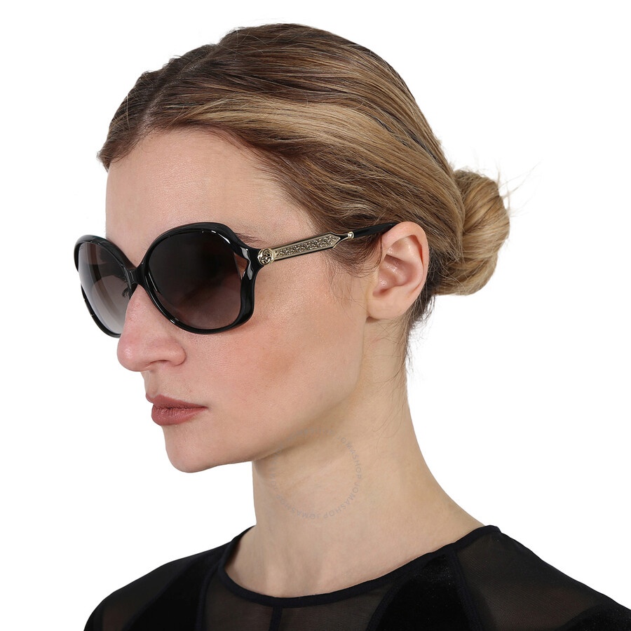 Gucci Grey Gradient Butterfly Ladies Sunglasses GG0076S 002 60 - 2