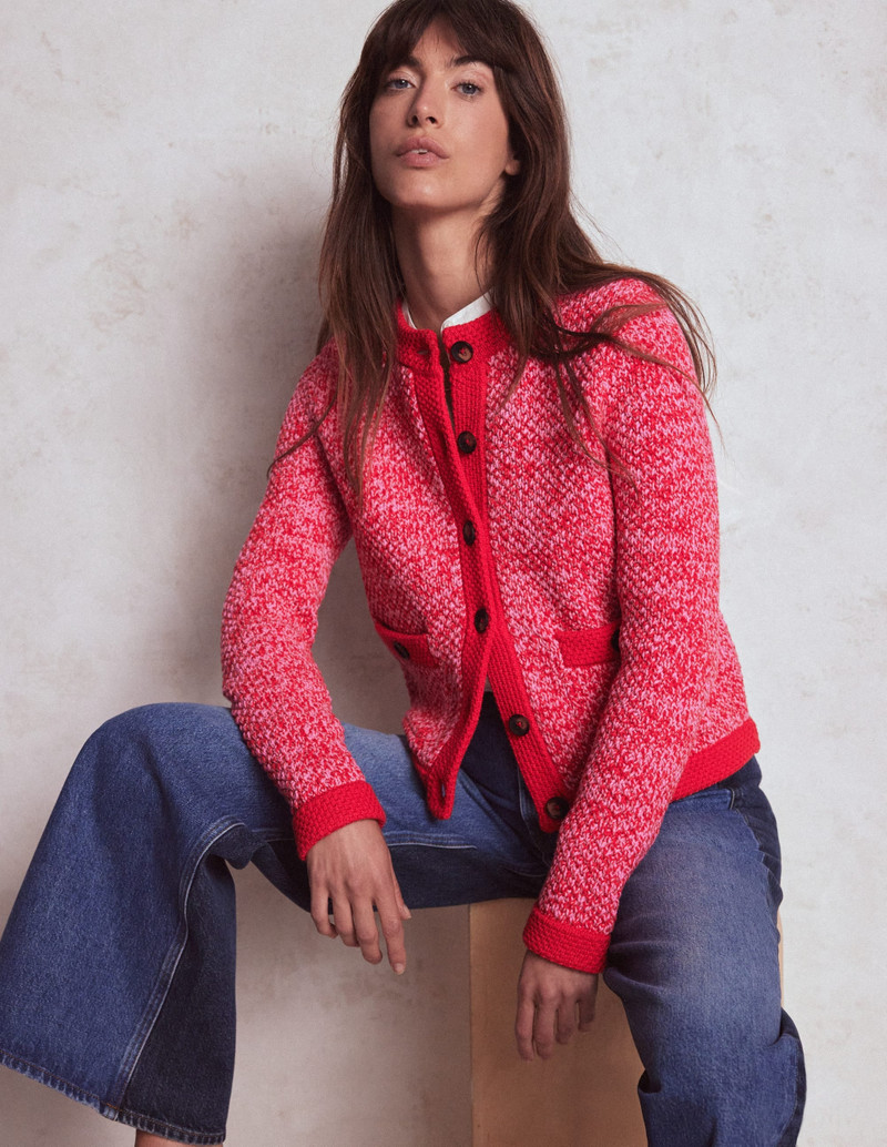 Libby Knitted Jacket-Pink Ribbon/ Poppy Red 7
