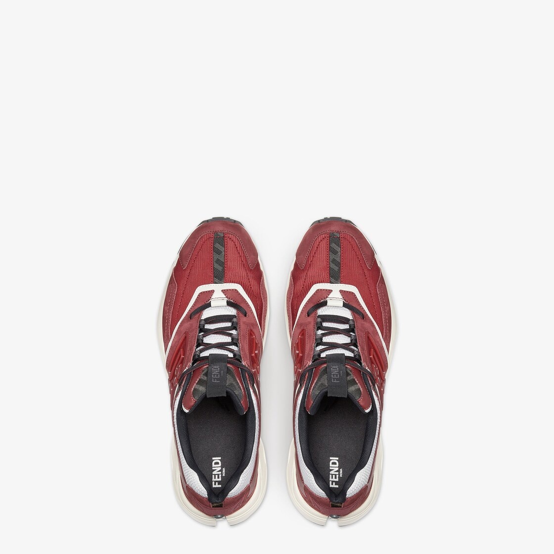 Burgundy nubuck leather low-tops - 4