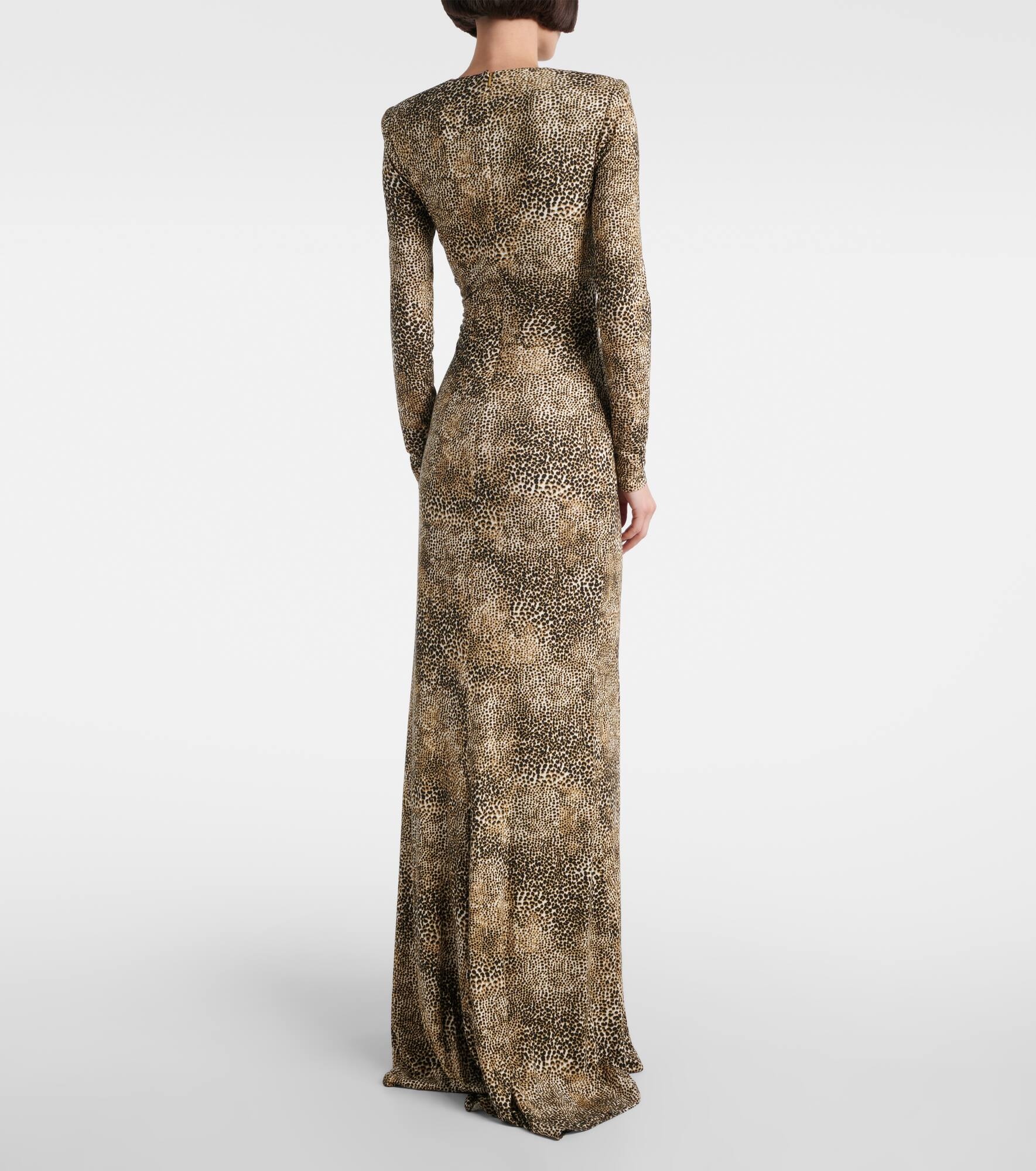 Animalier printed jersey gown - 3