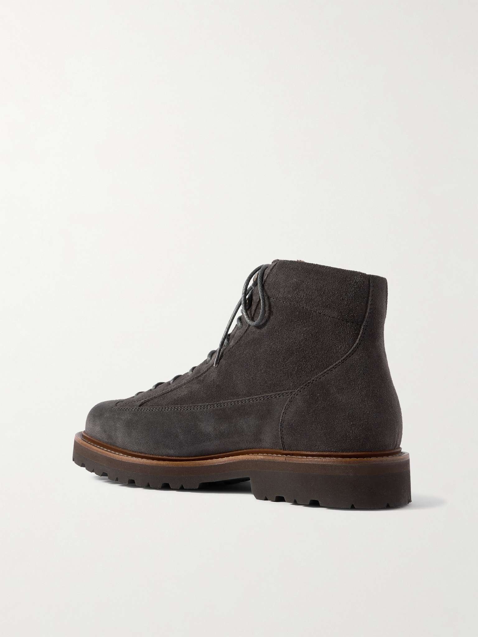 Corduroy-Trimmed Suede Boots - 3