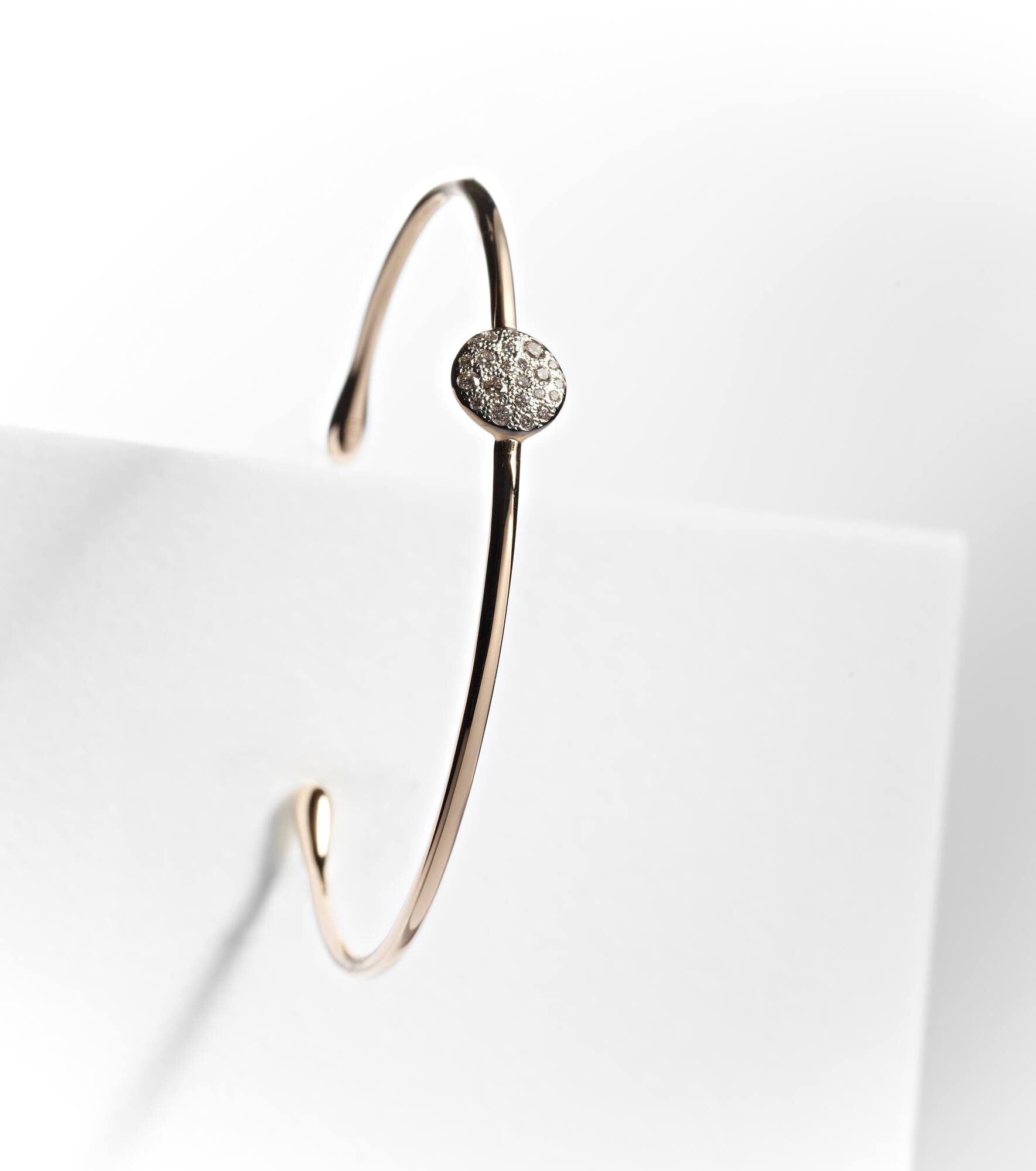 Sabbia 18kt rose gold bangle with diamonds - 5