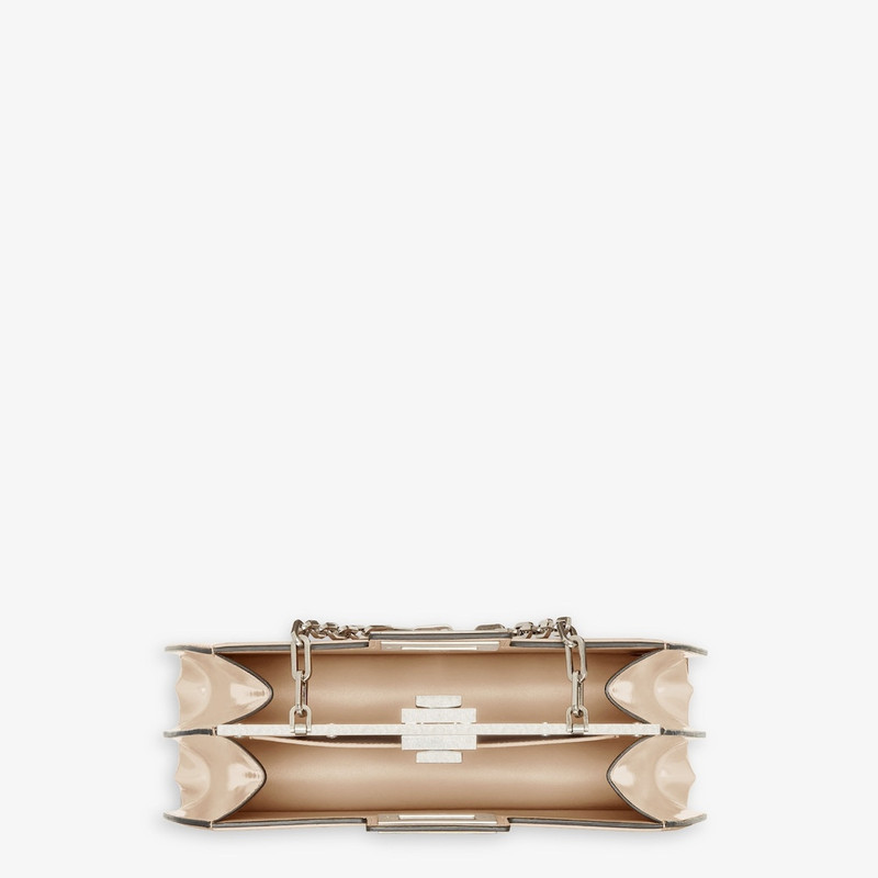 Medium Peekaboo Cut bag made of glossy beige leather. A new evolution of the iconic Peekaboo ISeeU, 4