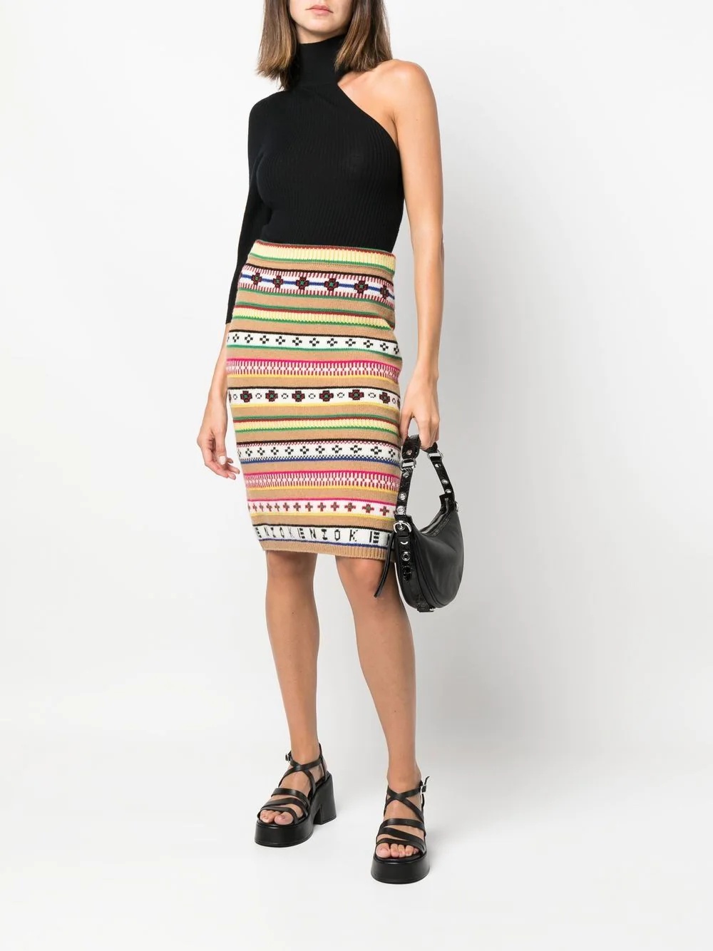 intarsia-knit high-waisted skirt - 2