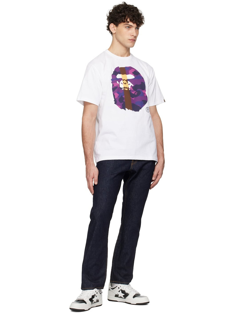 A BATHING APE® White Color Camo Transform Big Ape Head T-shirt outlook