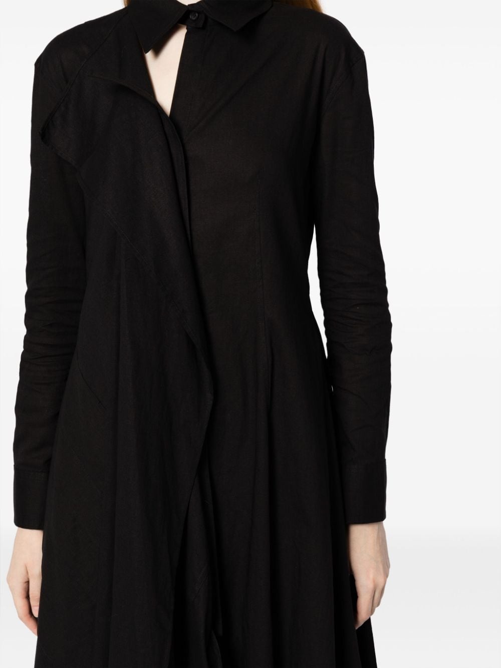 Muslin draped midi dress - 5