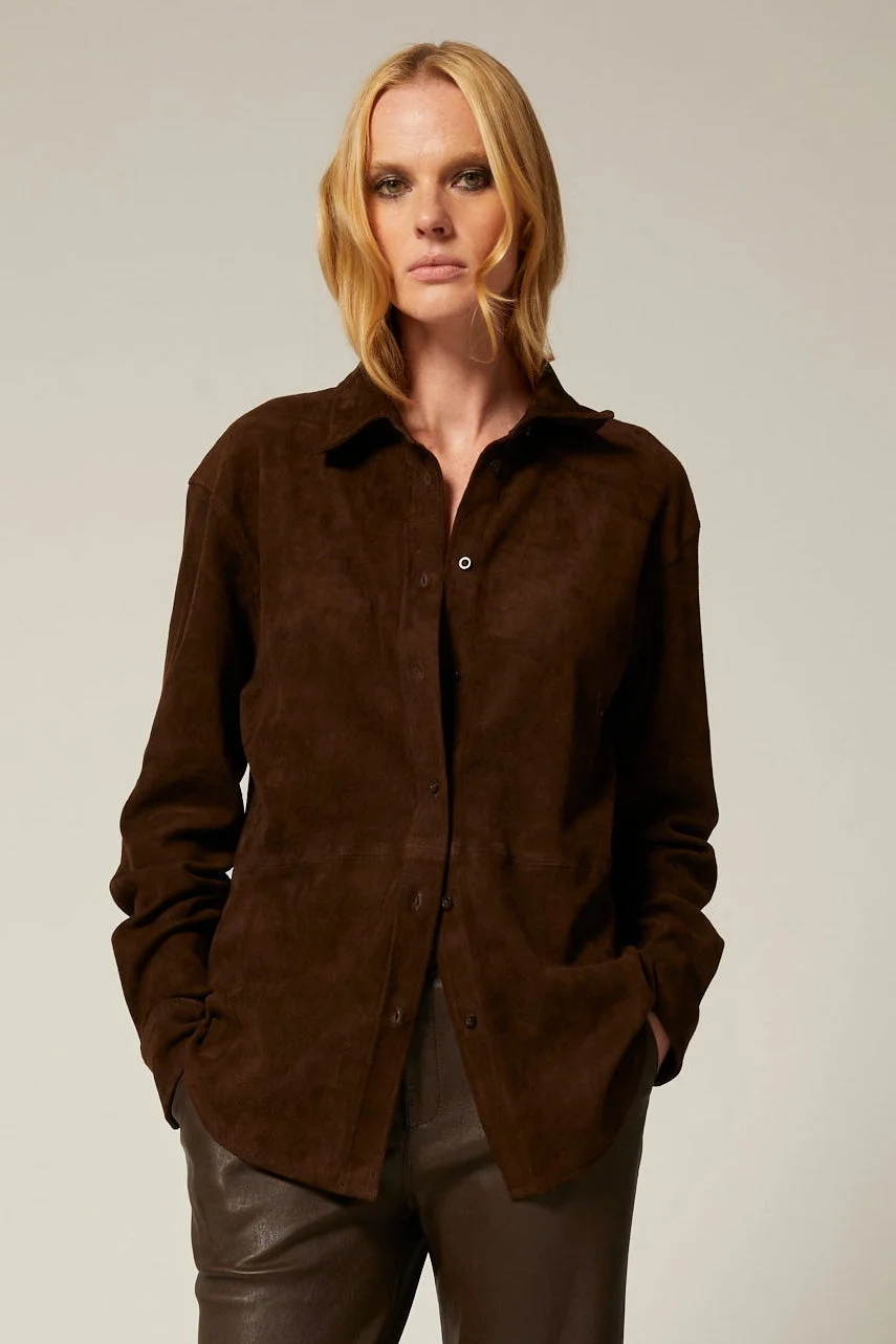 AMERICANO SUEDE ELISE BUTTON DOWN - 1