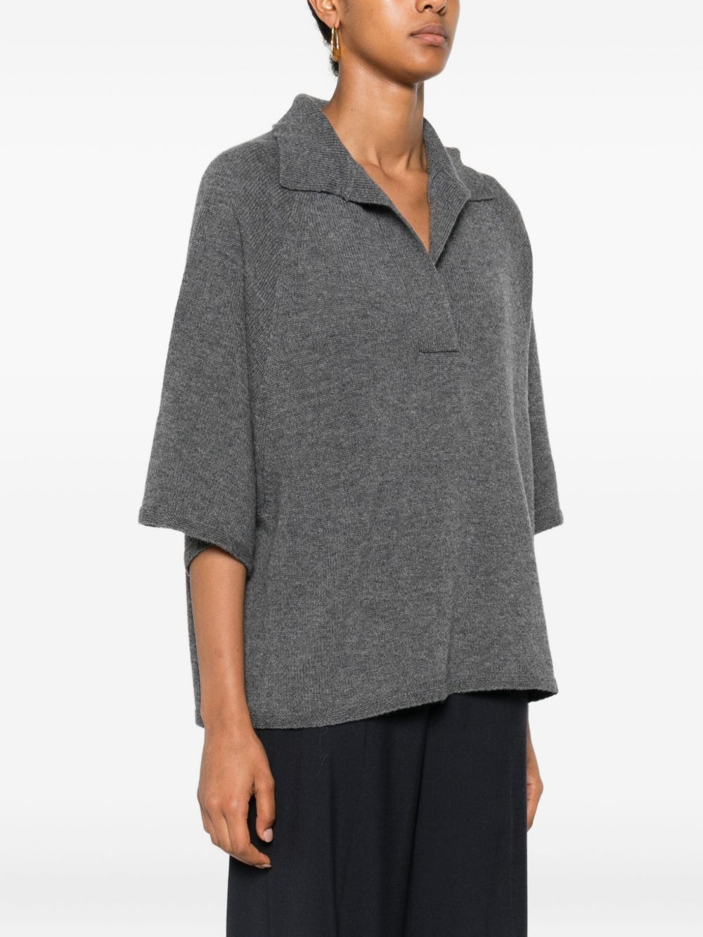polo-neck short-sleeve top - 3