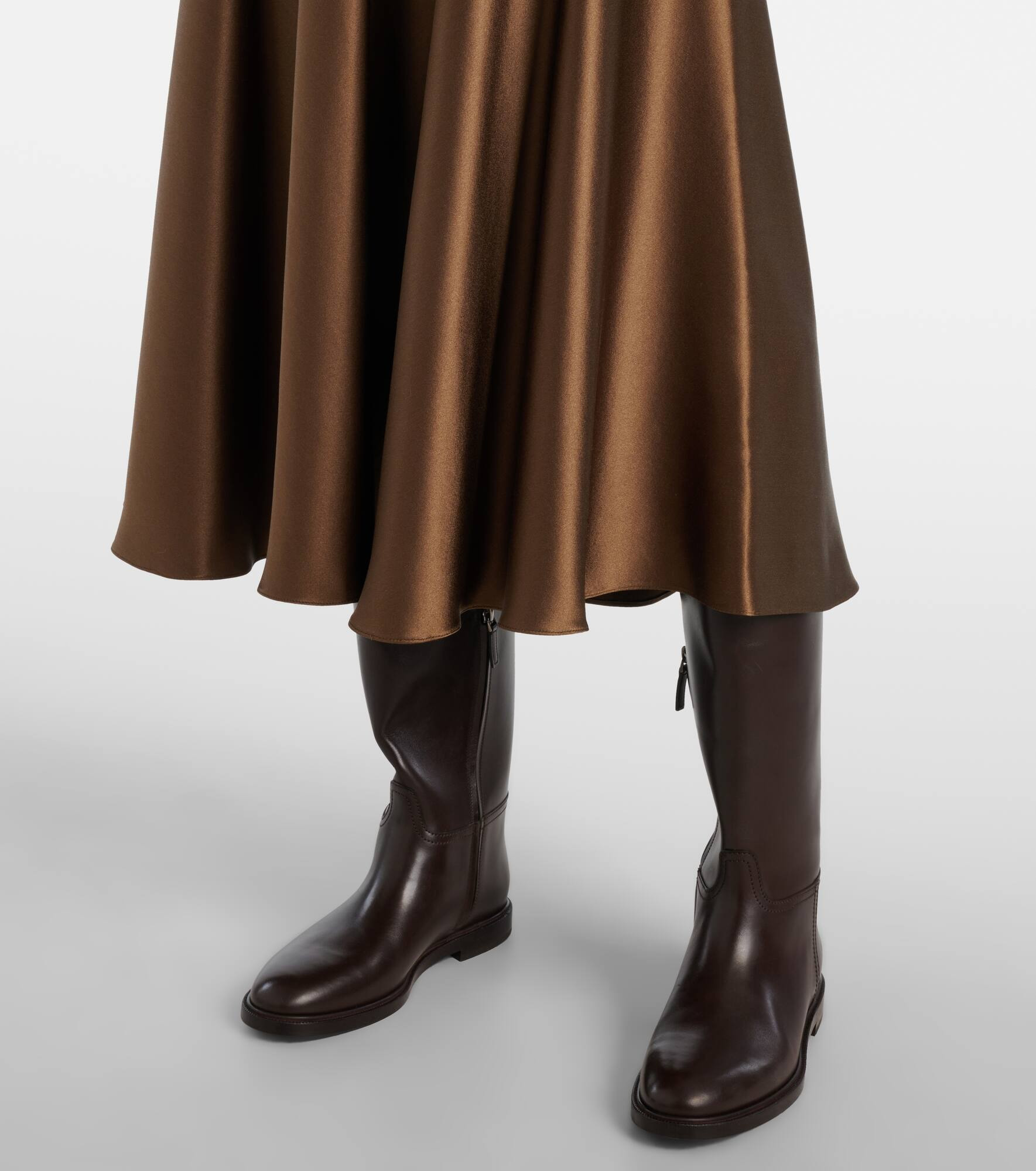 Ames silk satin midi skirt - 5