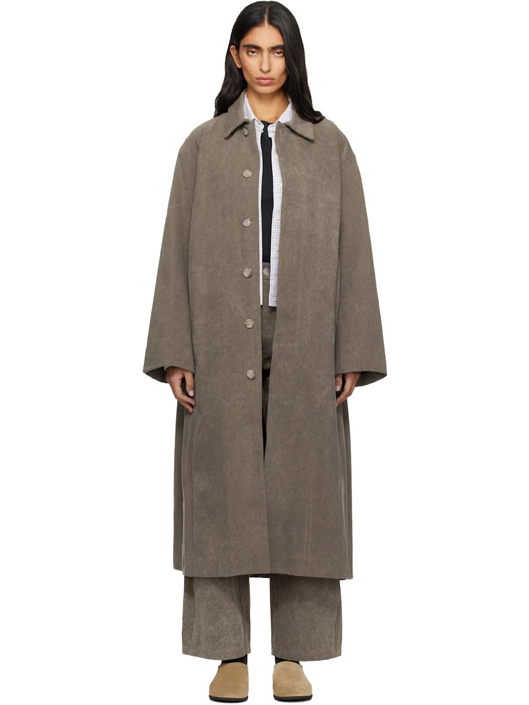 Taupe Canvas Car Coat - 1