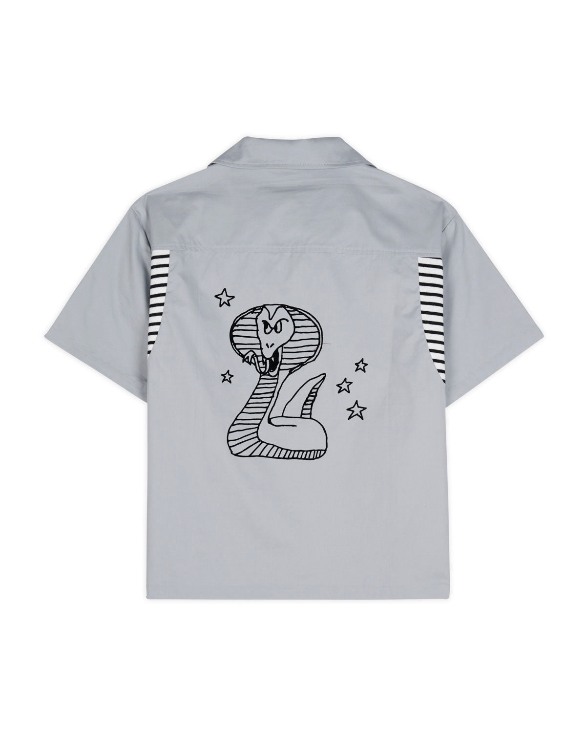 Cobra Flocked Bowling Shirt - Stone - 2