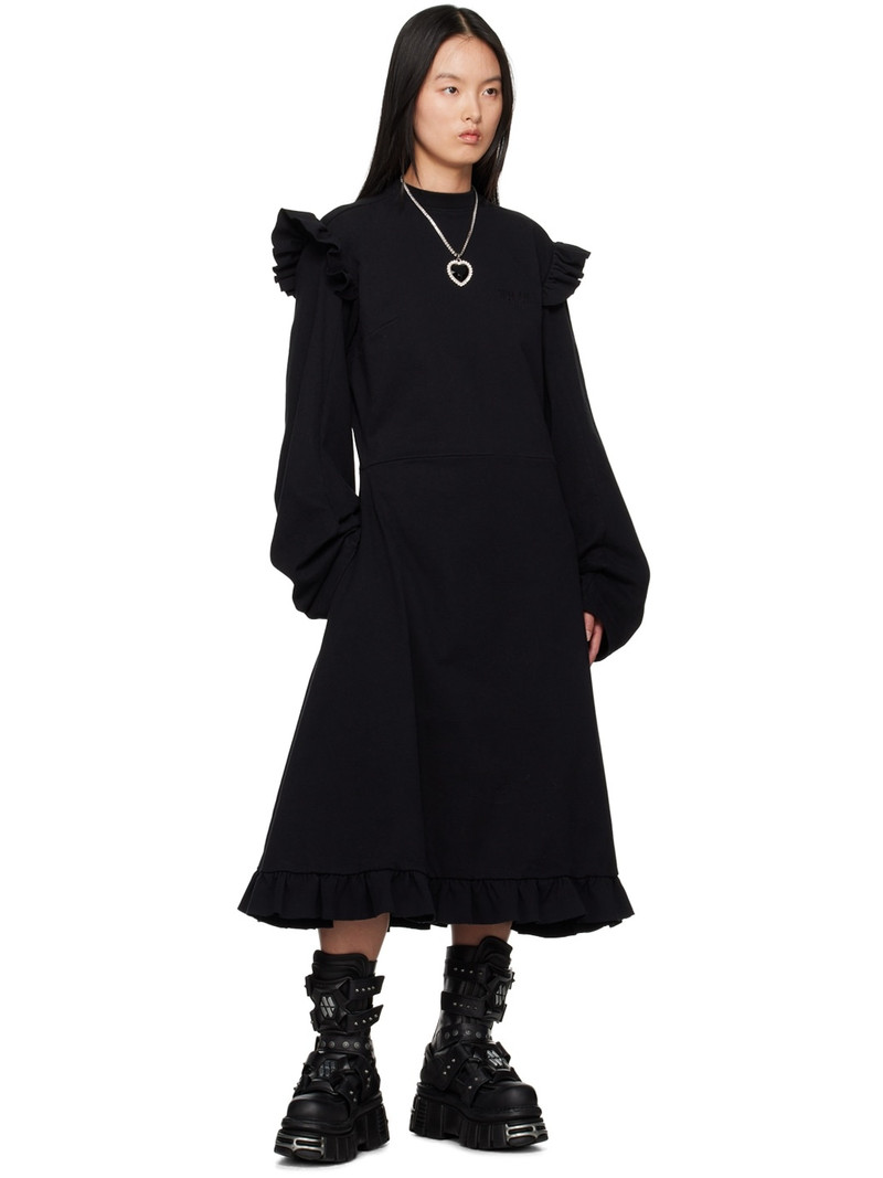 VETEMENTS Black Ruffle Midi Dress outlook