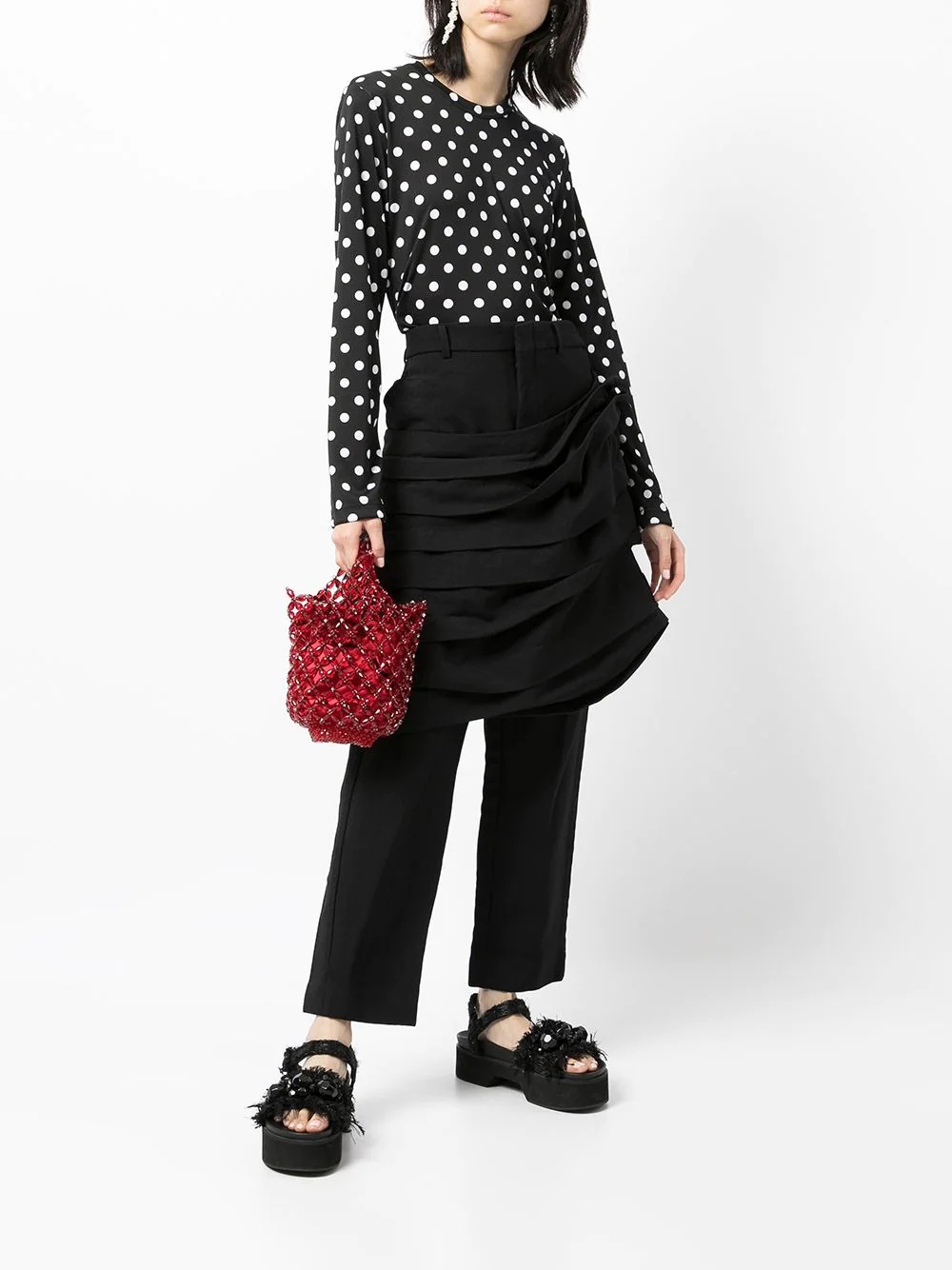 polka dot long-sleeve top - 2