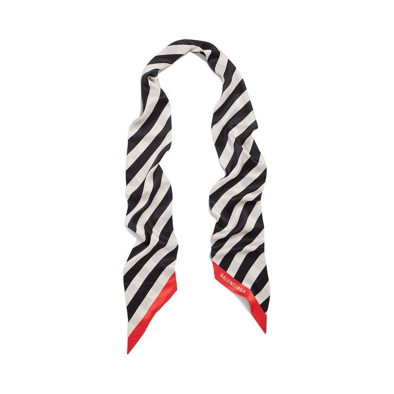 BALENCIAGA Women's Diagonal Stripes Scarf in Black/beige outlook