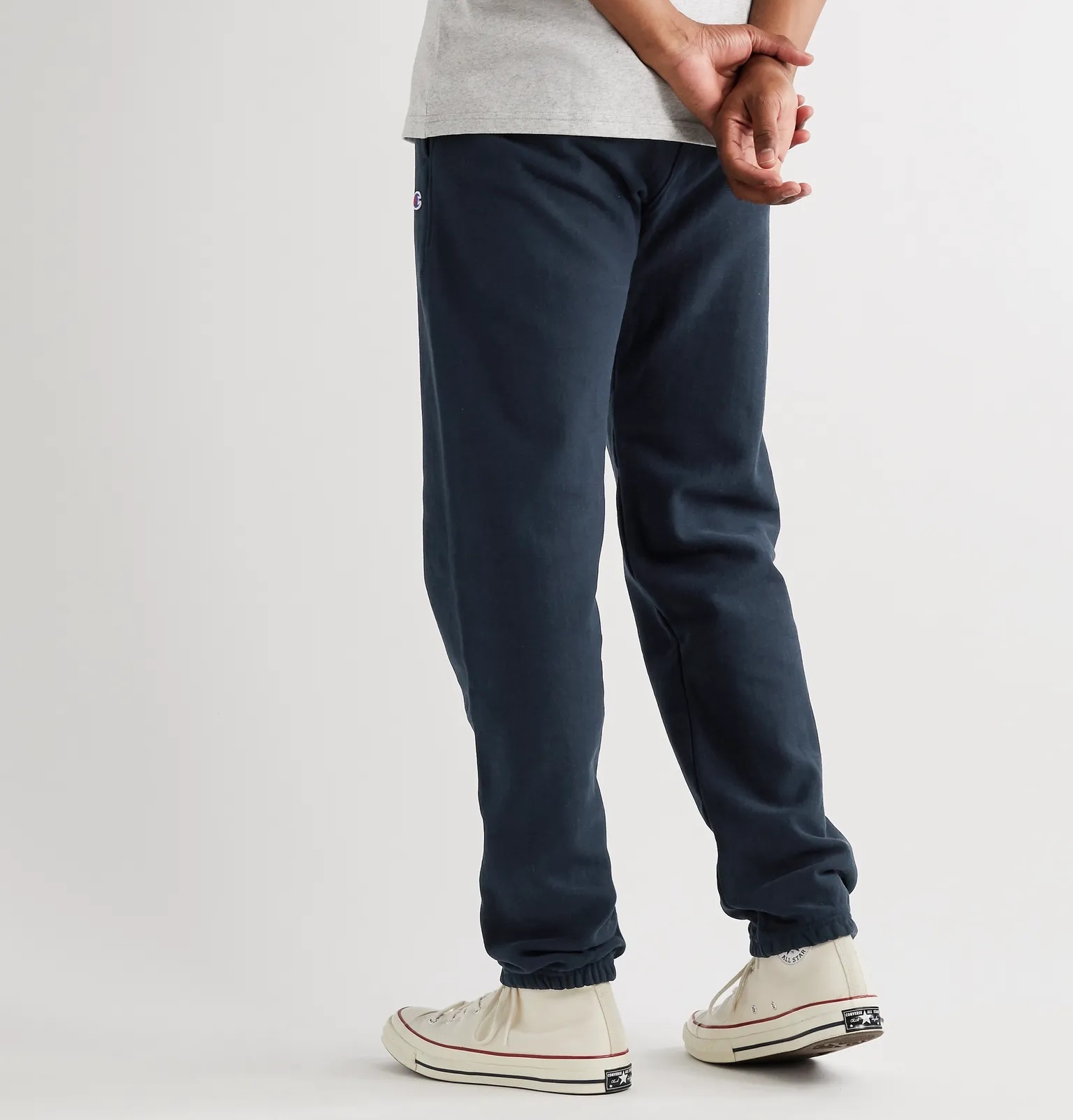 Slim-Fit Melange Fleece-Back Cotton-Blend Jersey Sweatpants - 4