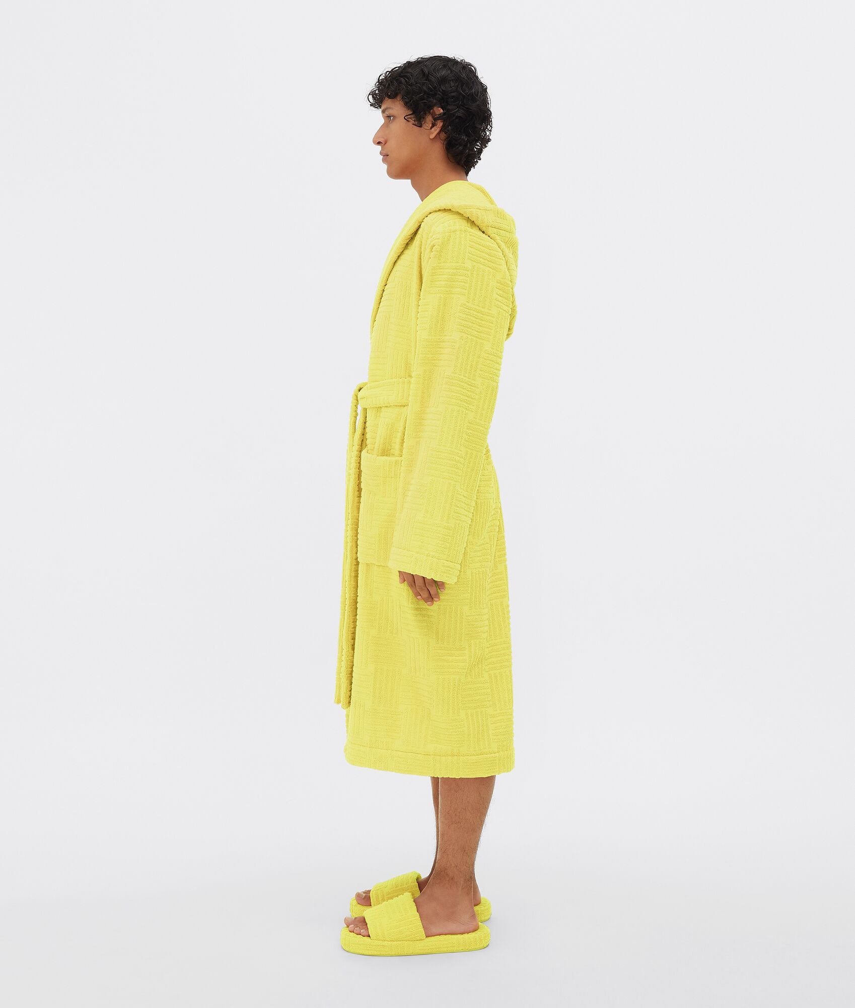 intreccio pattern cotton bathrobe - 3