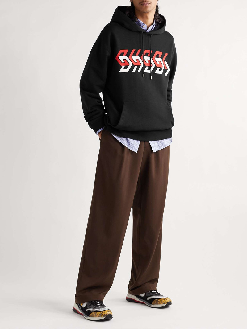 GUCCI Logo-Print Cotton-Jersey Hoodie outlook
