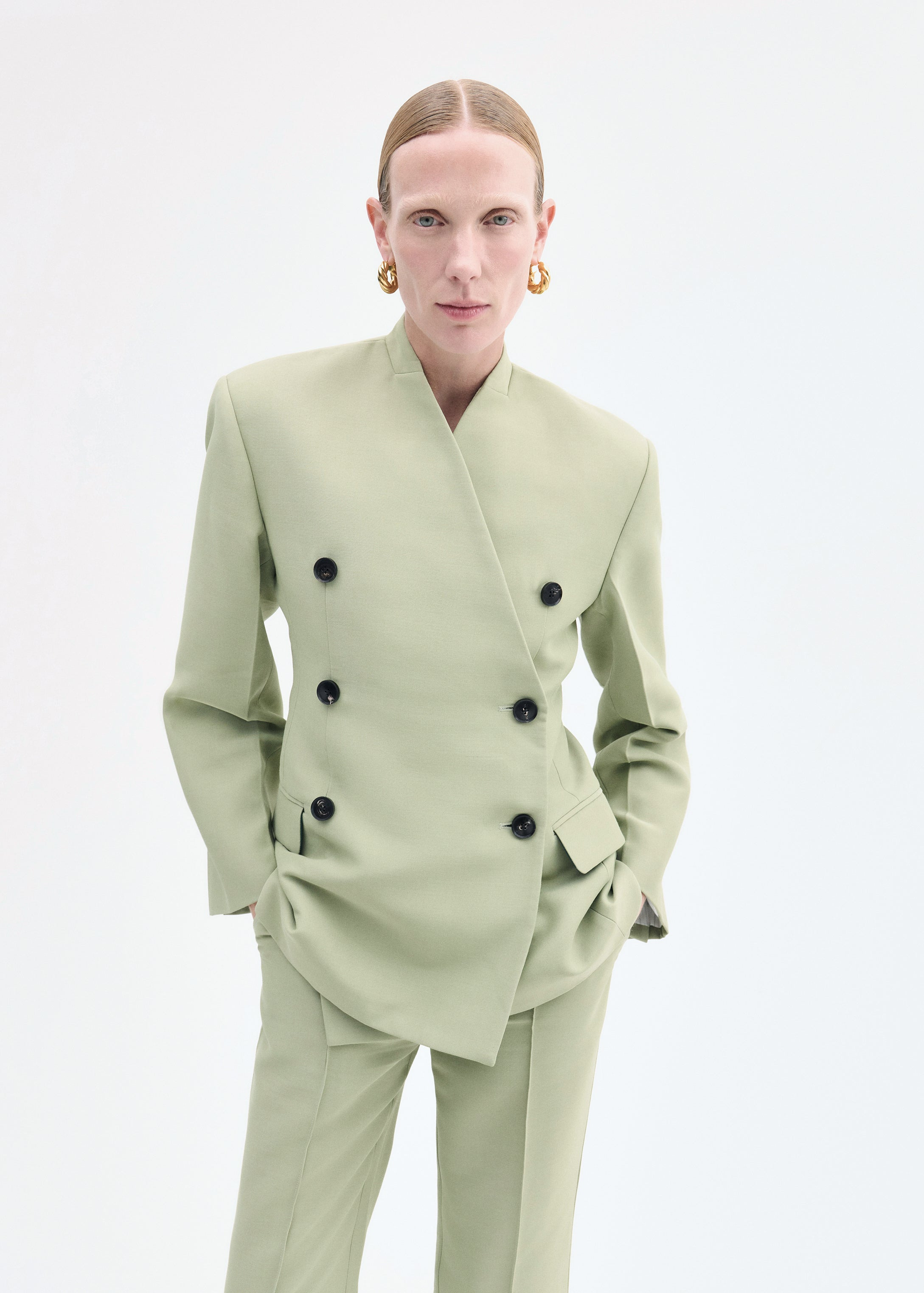 Sculptural Collarless Jacket - 2