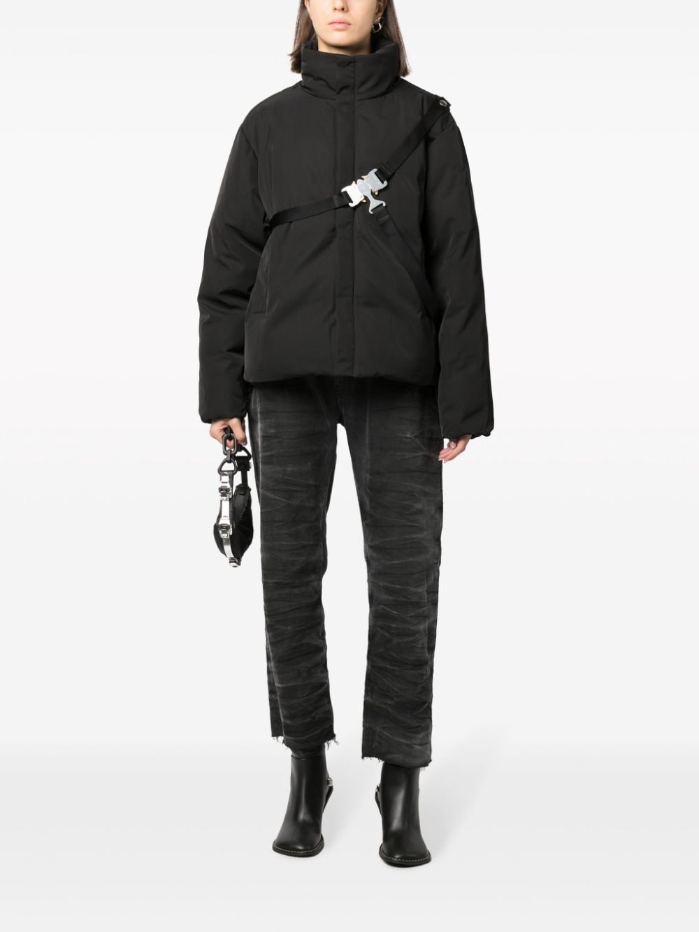 buckle-detail padded jacket - 2
