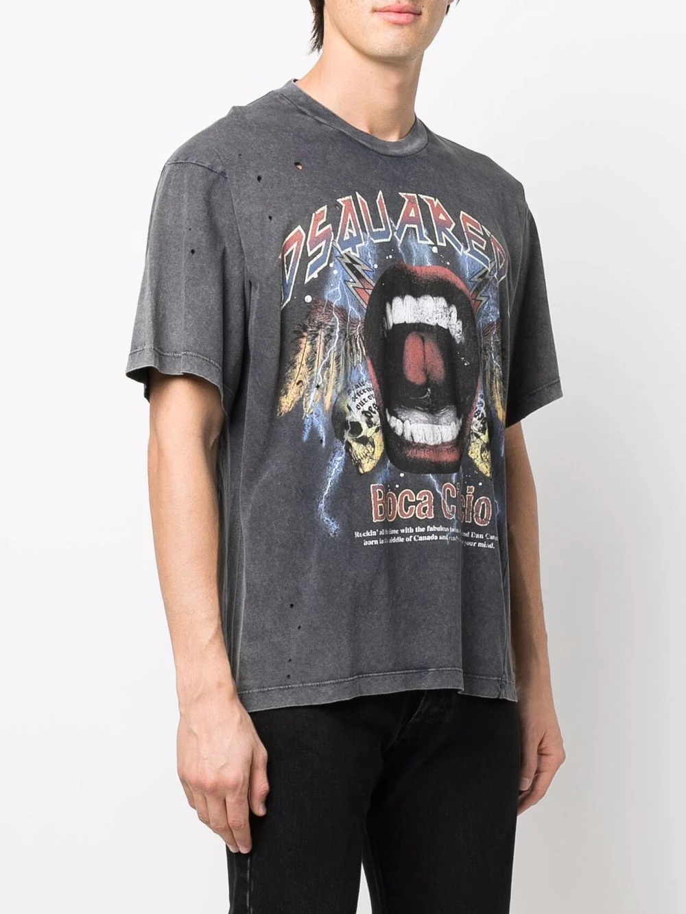 distressed-finish graphic T-shirt - 3