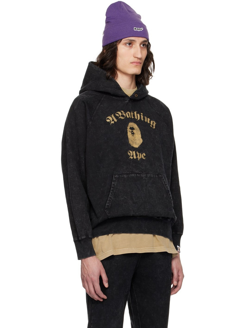 A BATHING APE® Black Overdyed Hoodie outlook
