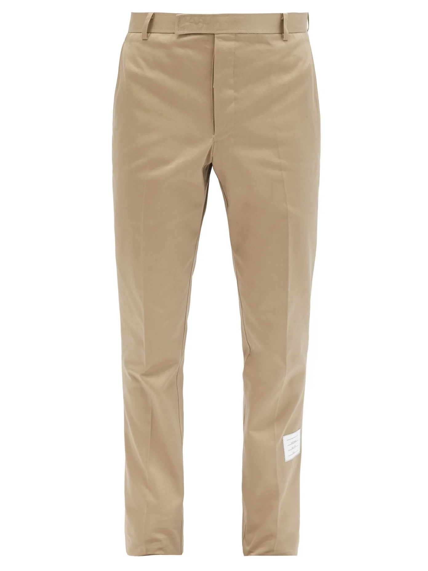 Tricolour-tab cotton chino trousers - 1