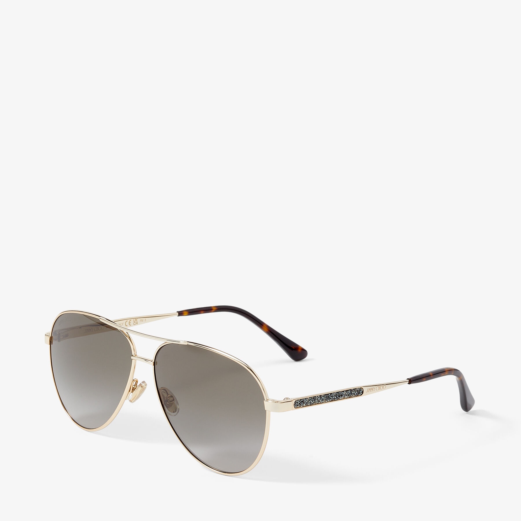 Jimena
Rose Gold and Havana Aviator Sunglasses with Swarovski Crystals - 3