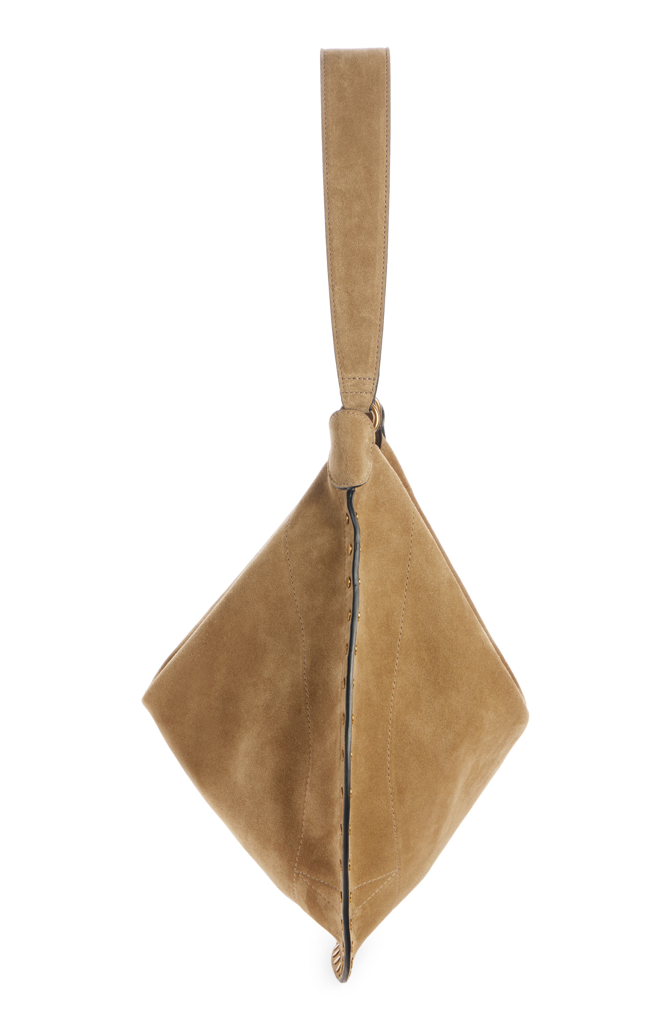 Isabel Marant Oskan Suede Hobo Bag in Taupe at Nordstrom - 4