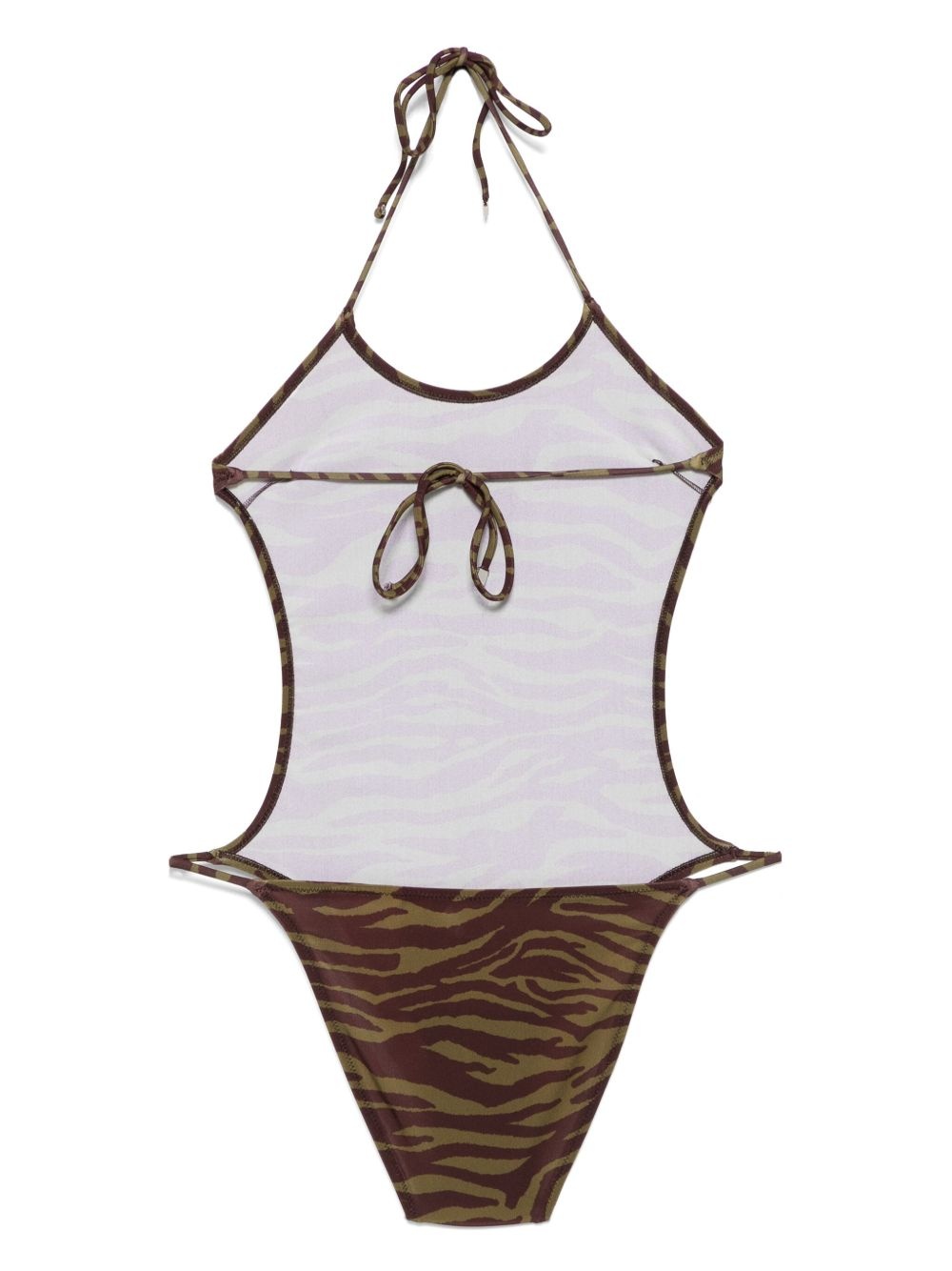 zebra-print swimsuit - 2