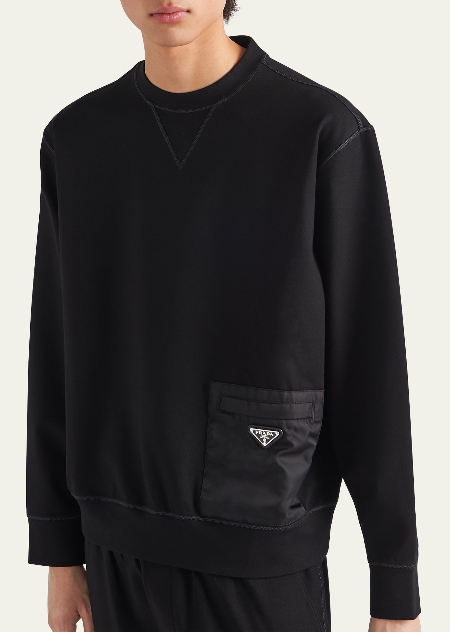 ジャケット Nylon sweatshirt Prada Men's Felpa Sweatshirt with Re-Nylon Pocket