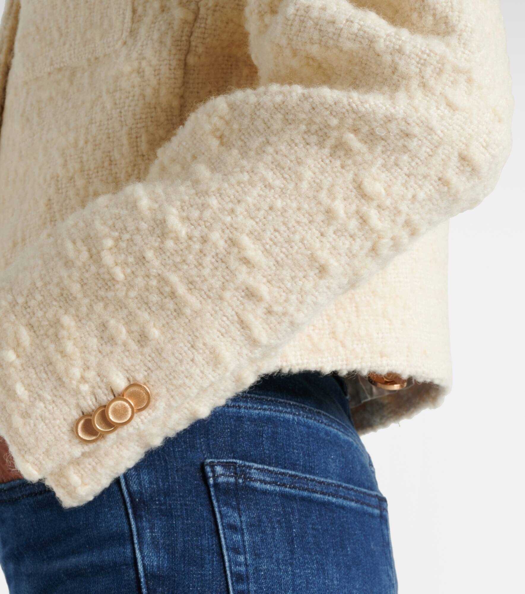 Cropped cotton and wool jacket - 6