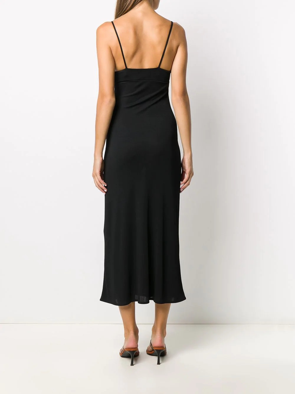 plunge-neck midi dress - 4