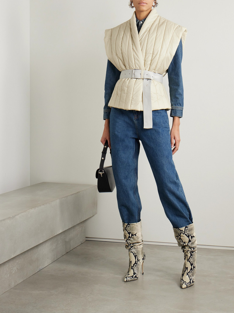 Isabel Marant Ajali Belted Quilted Padded Cotton-blend Shell Vest outlook
