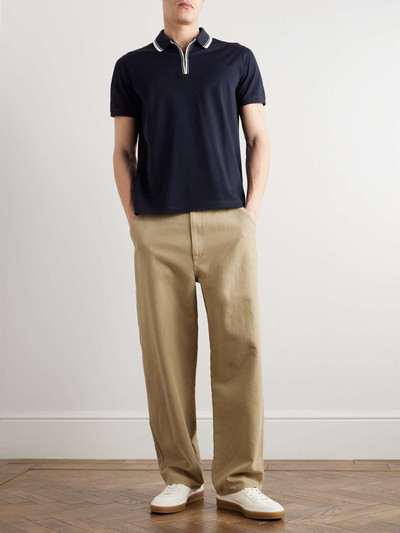 Loro Piana Regatta Contrast-Tipped Stretch-Cotton Piqué Half-Zip Polo Shirt outlook
