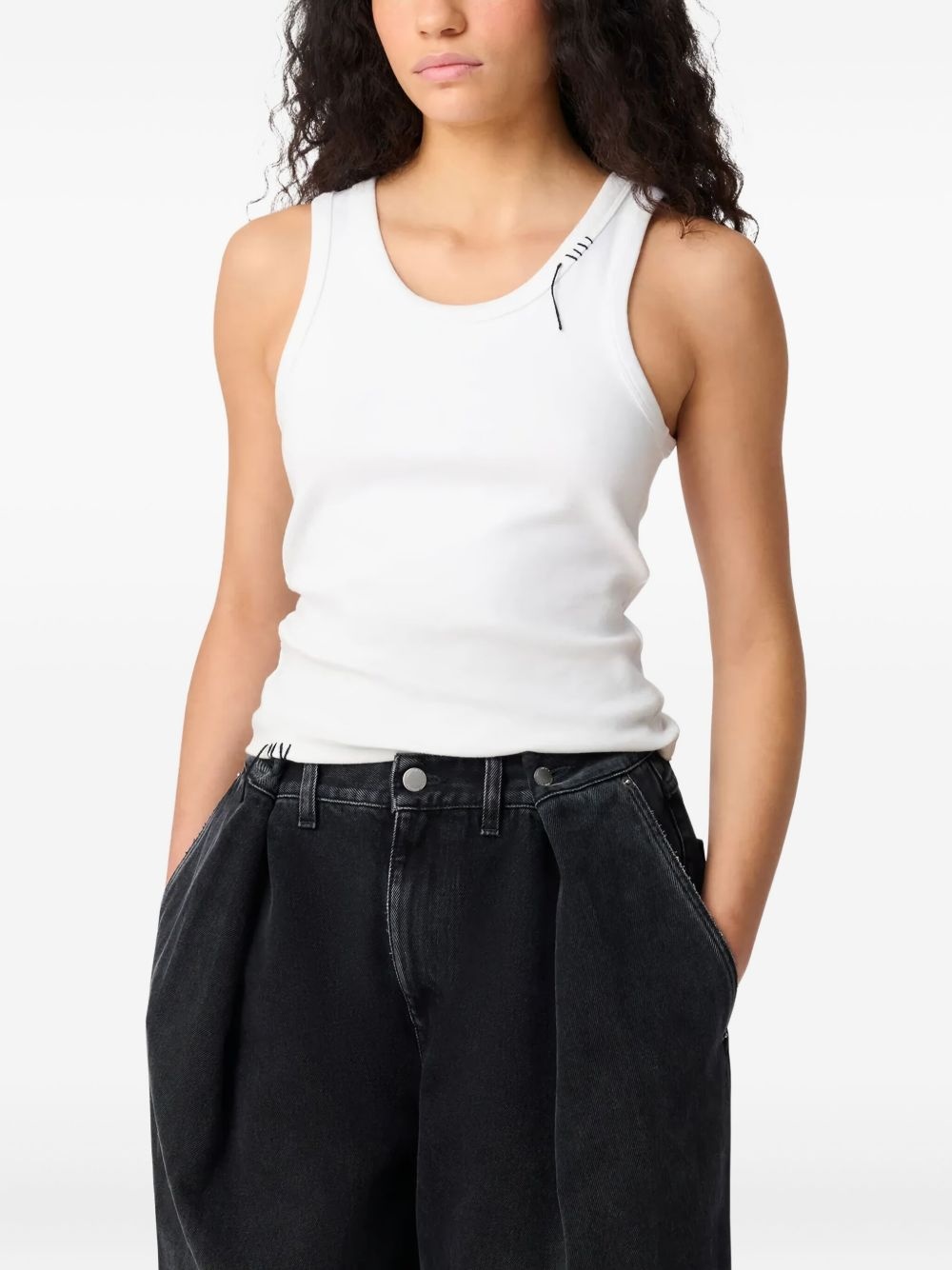 Traced ribbed sleeveless tank top - 2