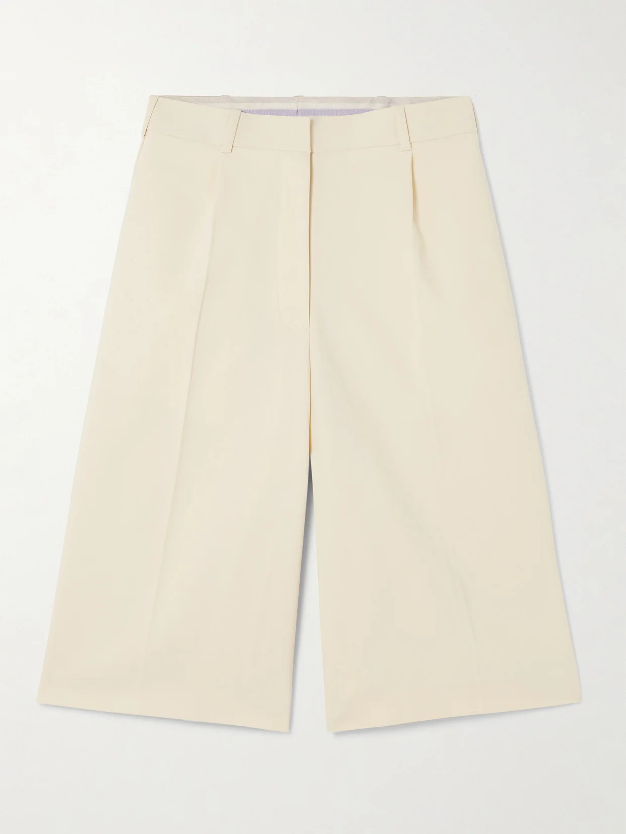 Pleated Grain De Poudre Shorts - 1
