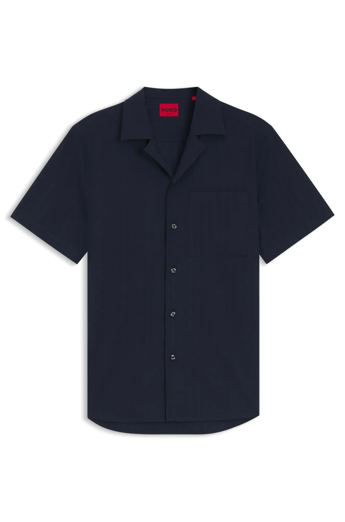RELAXED-FIT COTTON SHIRT WITH STRUCTURED STRIPE - 1