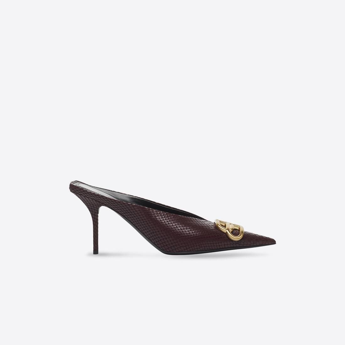 Women's Square Knife Bb 80mm Mule  in Burgundy - 1