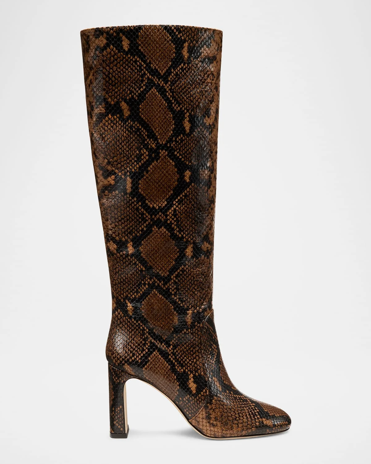 85mm Babette Tubo Snake-Printed Leather Knee-High Boots - 1
