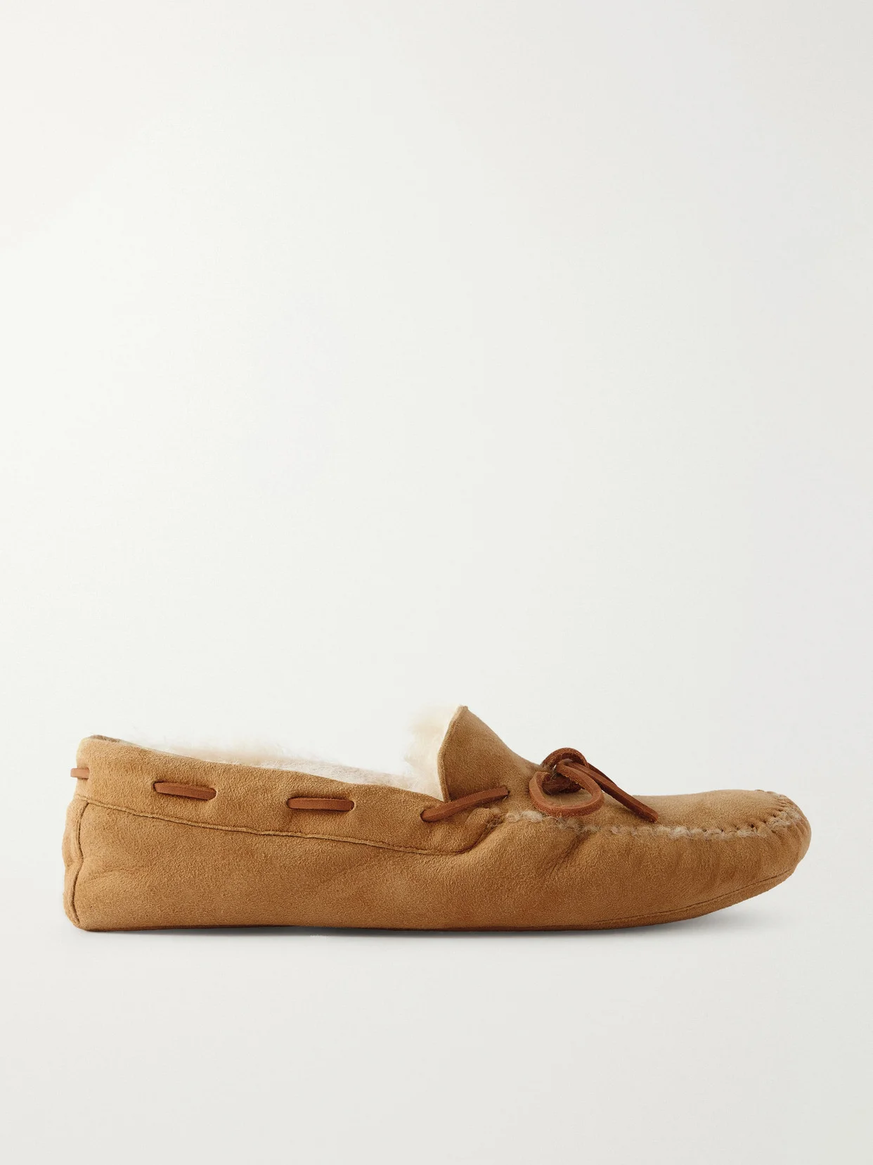 Lucca Bow-detailed Shearling-lined Suede Loafers - 1