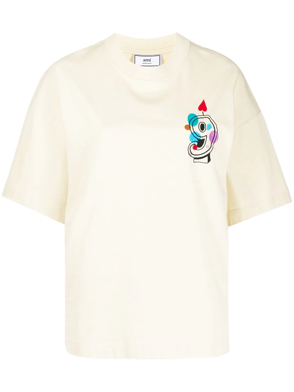 9 embroidery oversized T-shirt - 1