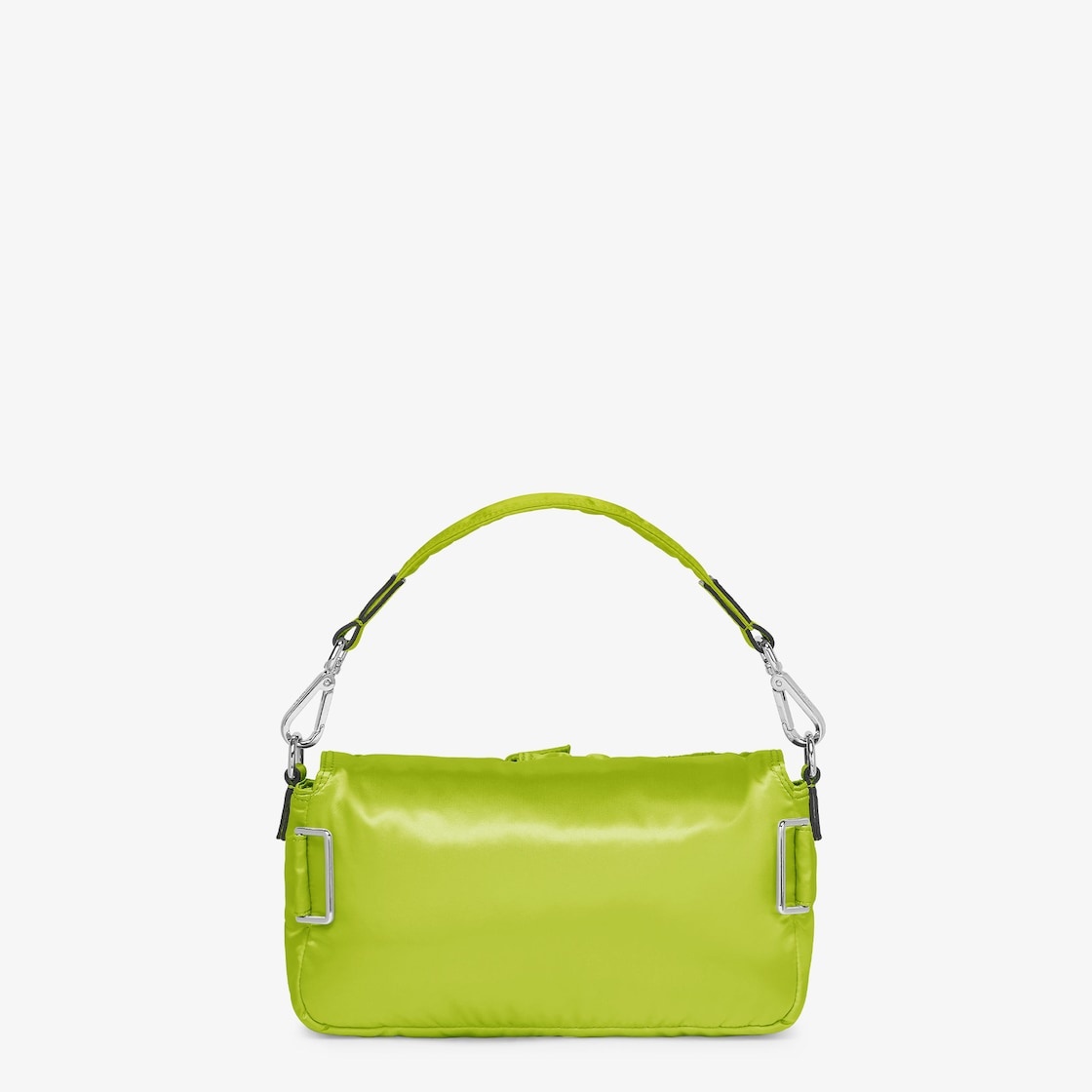 Baguette Multipocket bag made of green shiny recycled nylon, with five patch pockets in different si - 4