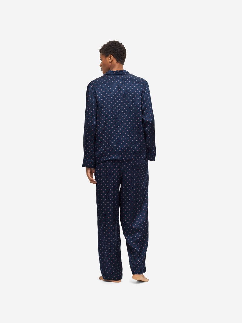 Men's Pyjamas Brindisi 79 Silk Satin Navy - 5
