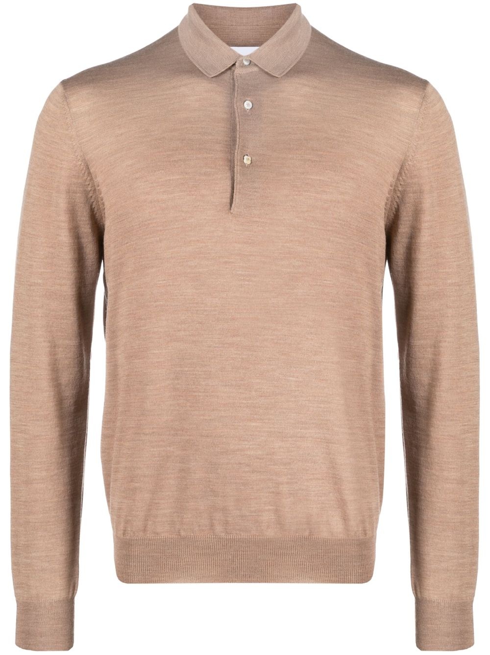 long-sleeved wool polo shirt - 1