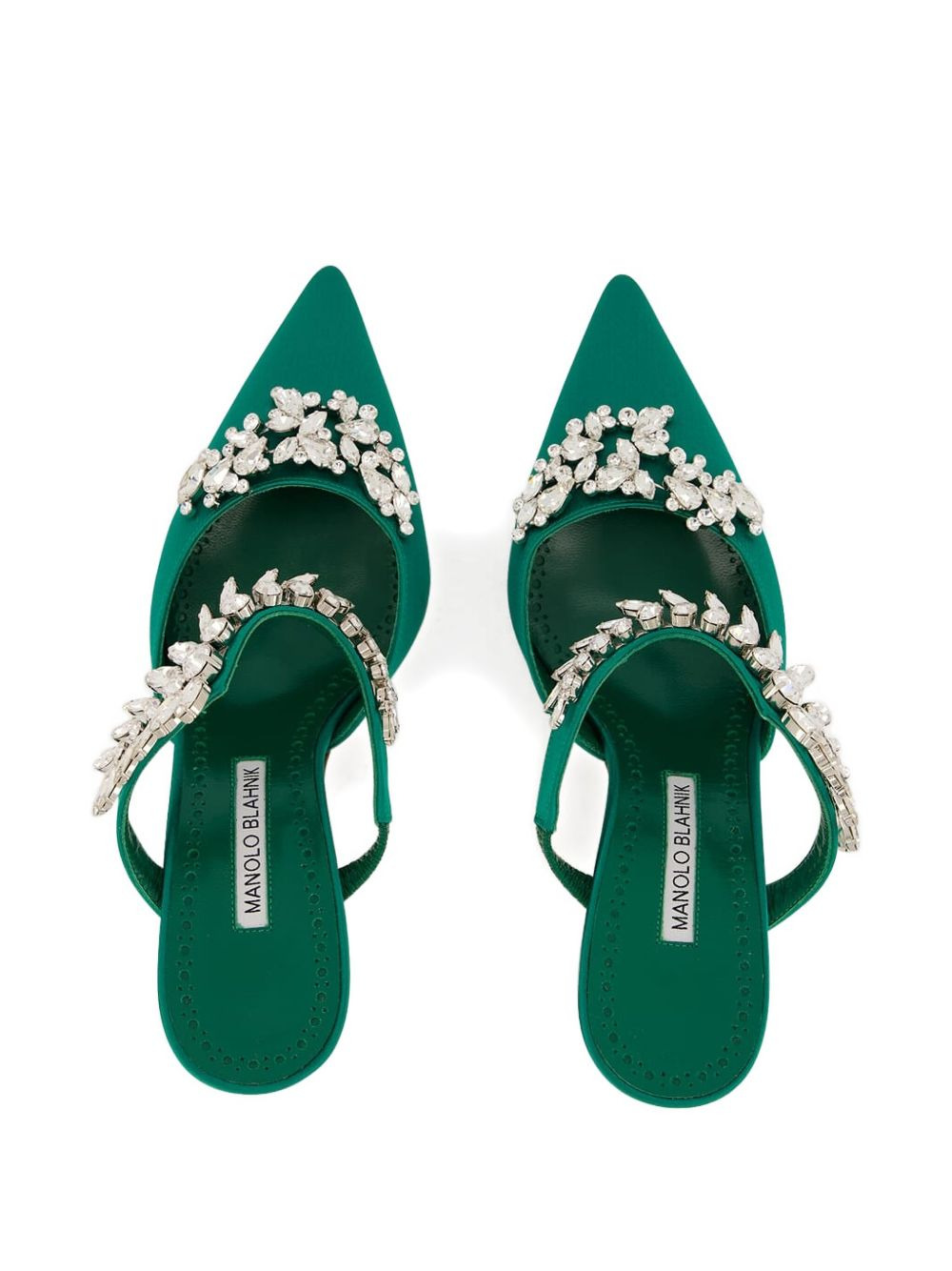 90mm crystal-embellished satin mules - 3
