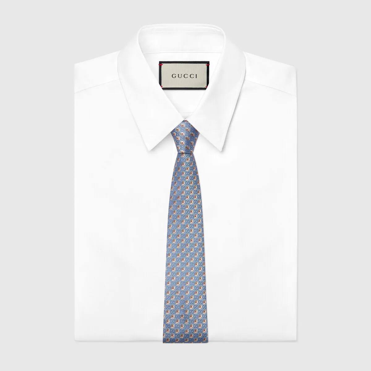 Flowers and GG silk jacquard tie - 2
