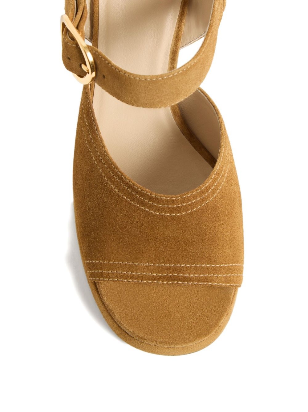 FAWCETTE PLATFORM CRUST LEATHER SANDAL 100MM - 5